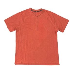 GAP SMALL Men's Soft Cotton Raglan Short Sleeve Henley Shirt, Color: Baked Apple